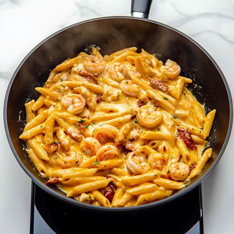 Easy Creamy Mozzarella Shrimp Pasta Recipe