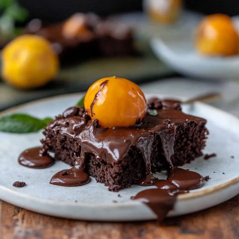 Easy Fudgy Chocolate Pumpkin Patch Brownie Cake Recipe