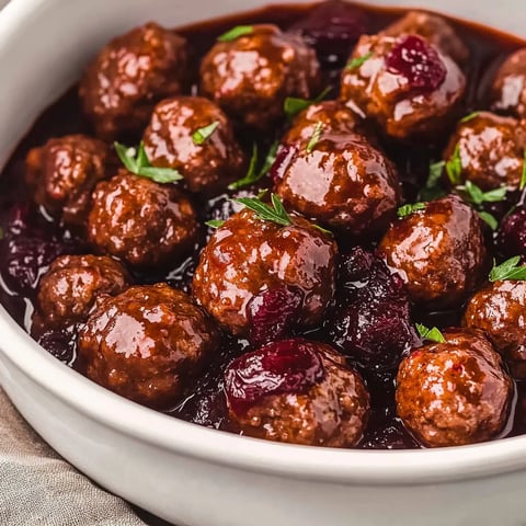 Easy Slow Cooker Cranberry Meatballs Recipe