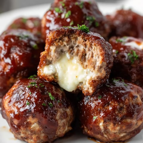 A plate of smoked cheese stuffed meatballs.