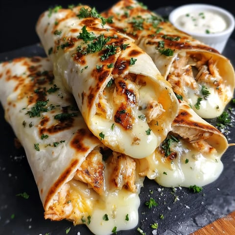 Cheesy Garlic Chicken Wraps