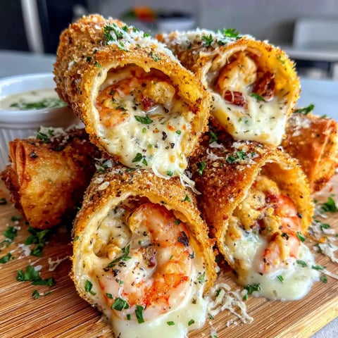 Deep-Fried Shrimp Alfredo Burrito Bites