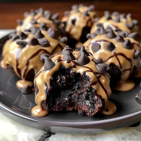Layered cookie dough brownie bites covered in chocolate.