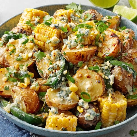 Grilled Potato and Corn Salad