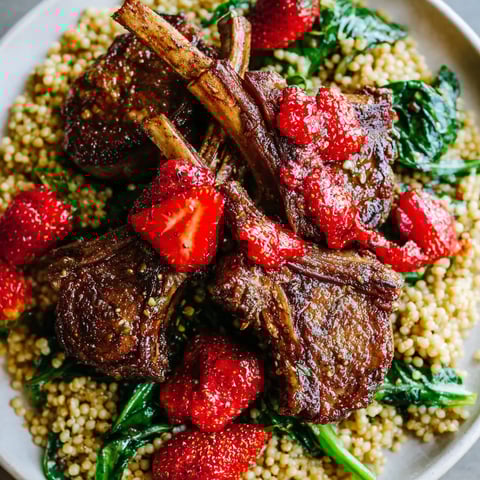 Lamb Chops With Buckwheat and Black Pepper Strawberries