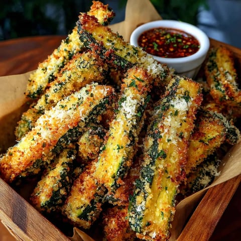 Crispy Parmesan Garlic Zucchini Fries