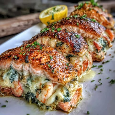 Crab and Shrimp Stuffed Salmon