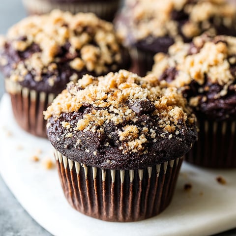 A plate of chocolate coffee toffee crunch muffins.