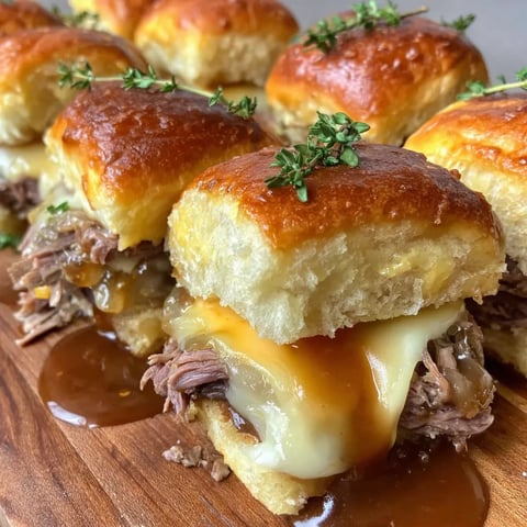 A tray of sliders with golden tops and melted cheese.