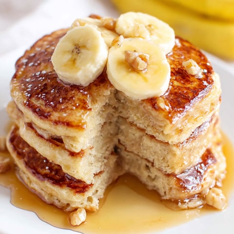 A stack of banana pancakes with brown sugar.