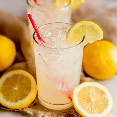 Two glasses of TikTok Creamy Lemonade.