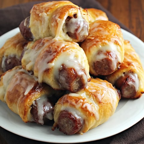 Flaky pastries hugging juicy sausages.