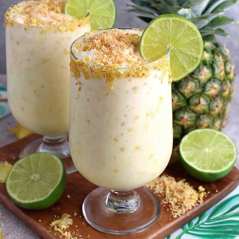 Two glasses of Key Lime Colada.