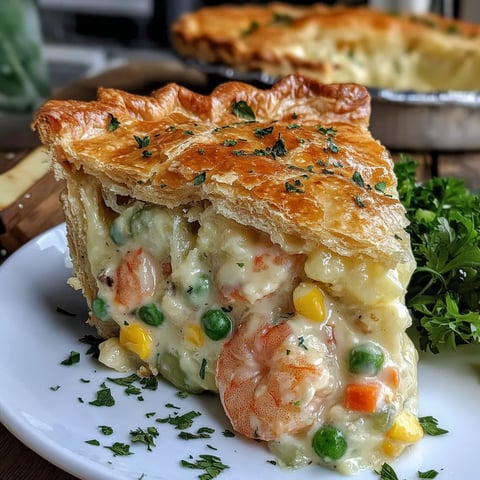 A golden slice of Shrimp Cheddar Florida Bake.