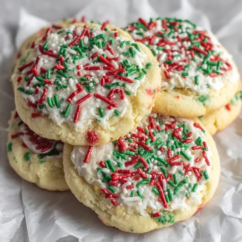 A stack of three cake batter cookies.