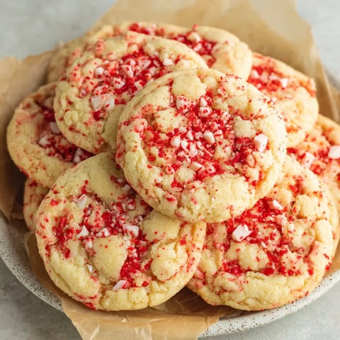 A plate of red hot cookies.