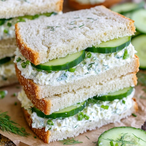 A stack of cucumber sandwiches.