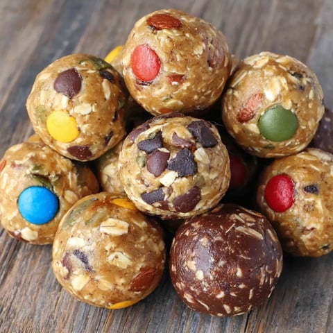 A group of colorful protein balls.