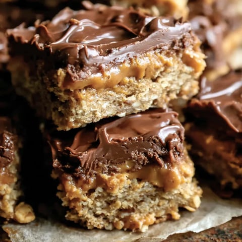 A close up of a peanut butter oat bar.