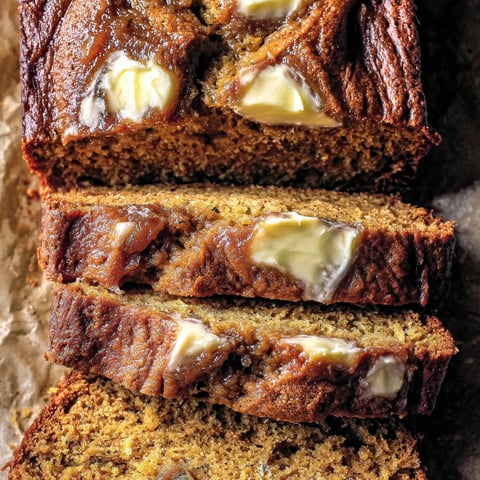 A loaf of bread with butter on top.