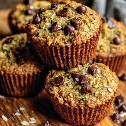 A stack of muffins with chocolate chips and oatmeal.