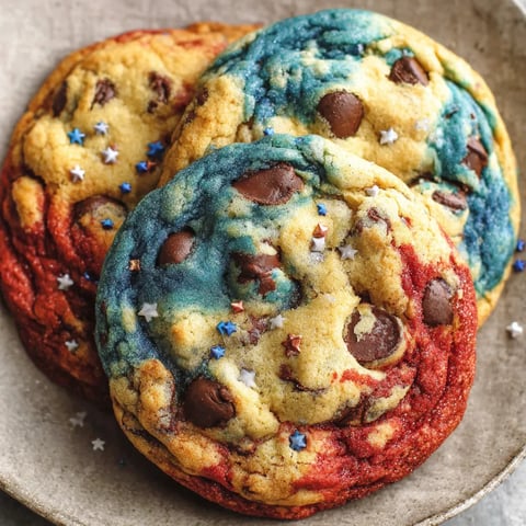 Fourth of July cookies with red, white, blue and yellow colors.