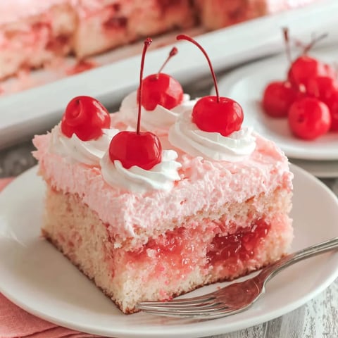 A slice of a 6-ingredient cherry cake.
