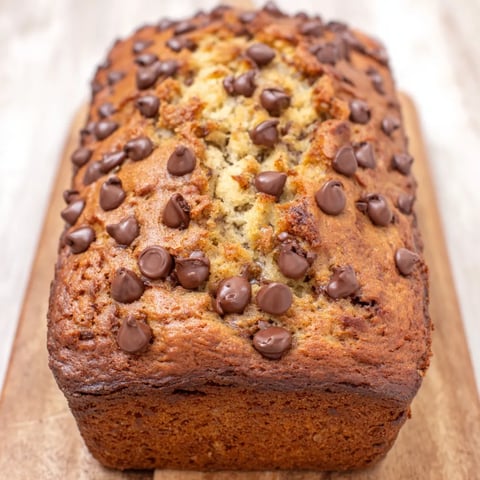 A loaf of chocolate chip banana bread.