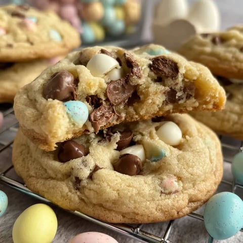 A tray of cookies with chocolate chips and marshmallows.