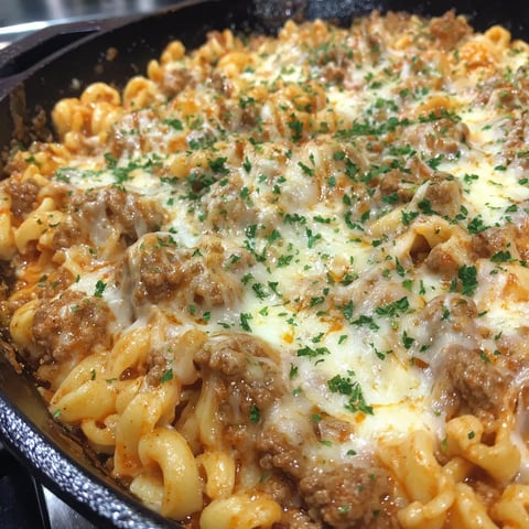 A homemade lasagna with hamburger helper.