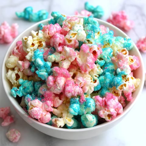 A bowl of colorful popcorn.