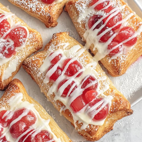 A plate of easy cherry danishes.