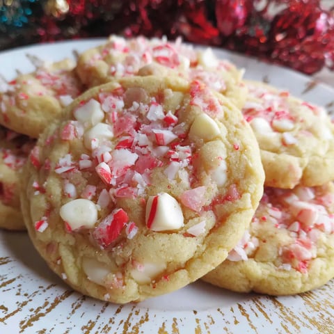 A plate of candy cane cookies.