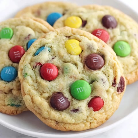 A plate of M&M cookies.
