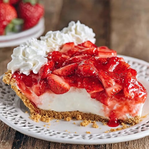 A slice of strawberry cream cheese pie.