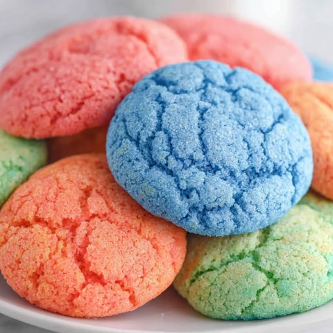 A plate of colorful Jello cookies.
