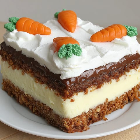 A slice of carrot cake ice cream cake.
