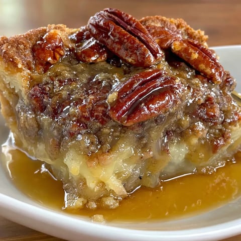 A slice of pecan pie cobbler.