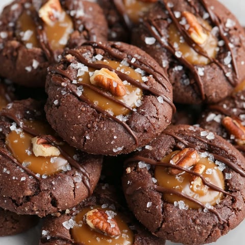 A plate of pecan caramel thumbprint cookies.