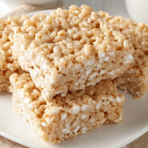 A plate of Rice Krispie treats.