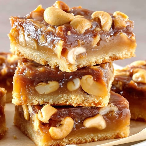 A stack of Honey Cashew Cookie Bars.