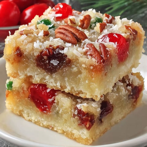 A plate of old fashioned cherry bars.