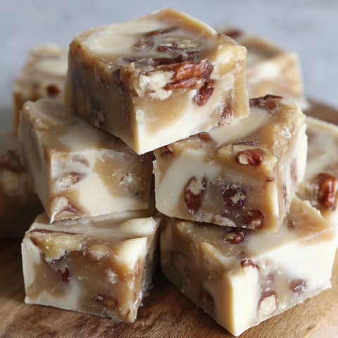 A stack of Pralines and Cream Fudge.