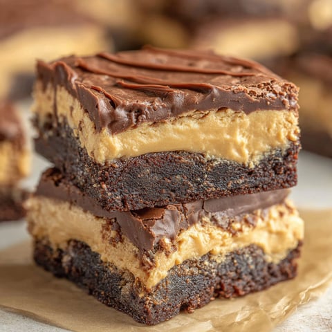 A close up of a piece of Buckeye Brownies.