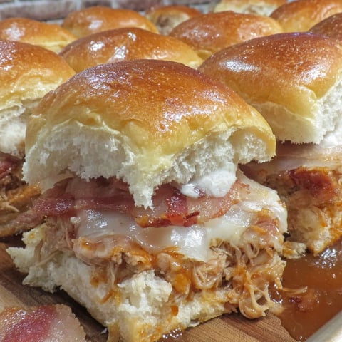 A plate of BBQ Pulled Pork Sliders.