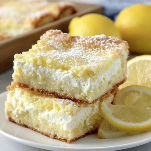 A plate of lemon cream cheese bars.