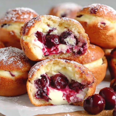 A plate of cherry cheesecake crescent muffins.