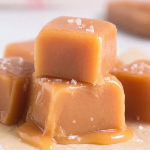 Caramels on a paper towel.