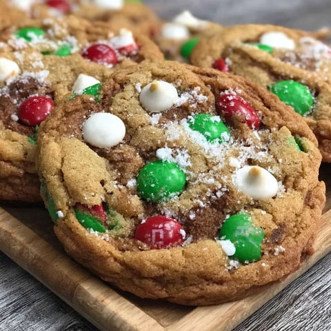 A plate of Christmas M&M cookies.