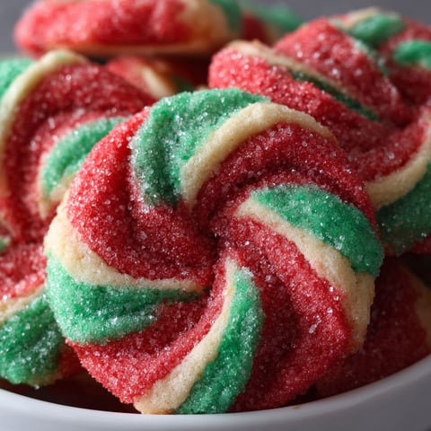 A bowl of colorful pinwheel cookies.